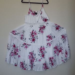 White floral flowy dress